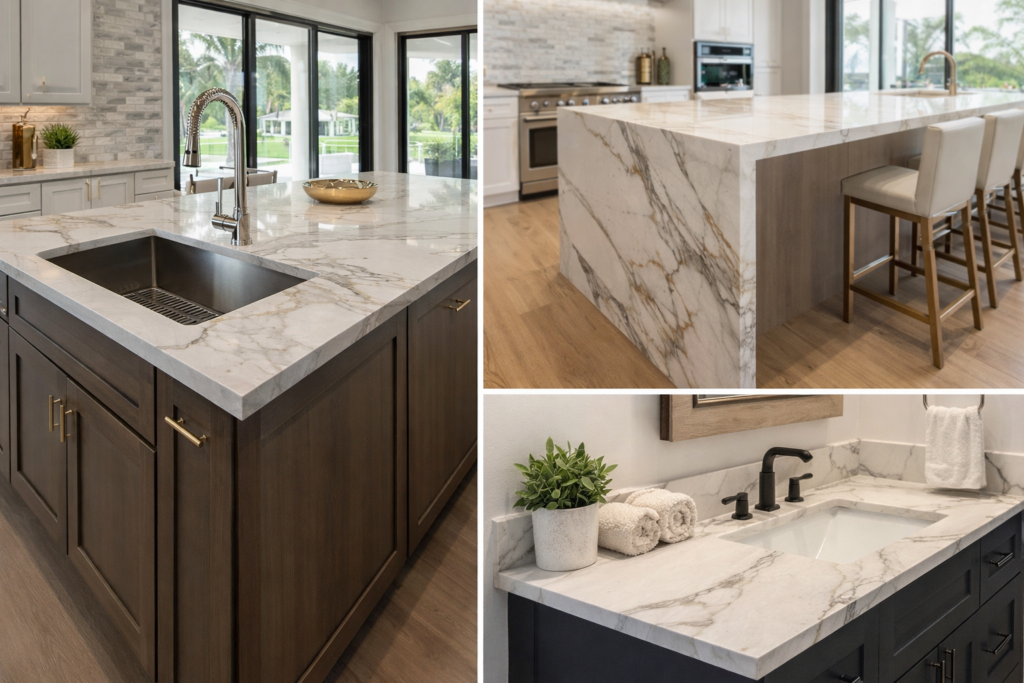 Modern quartz countertops kitchen Fort Lauderdale installation